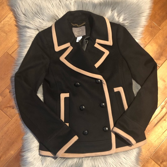 🌟HP🌟J. CREW NELLO GORI TIPPED PEACOAT Size T2 - Picture 2 of 4